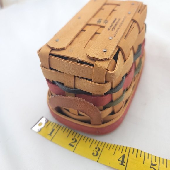 Longaberger Multicolor 2000 Leather Handle All Star Salt And Pepper Basket - Picture 7 of 11